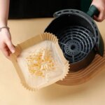 50pcs Air Fryer Disposable Parchment Paper: Steamer Accessories