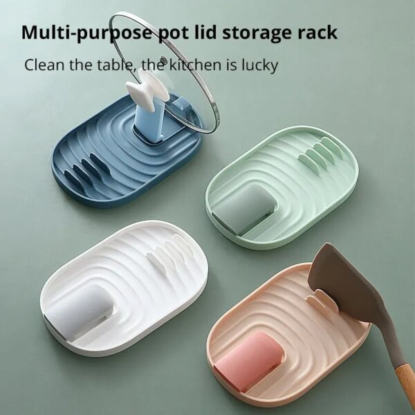 57498-swfcok.jpg Silicone Nordic Style Pot Lid Shovel Storage Rack: Non-Slip