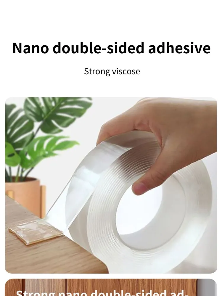 Nano Waterproof Transparent Double-Sided Adhesive: Reusable