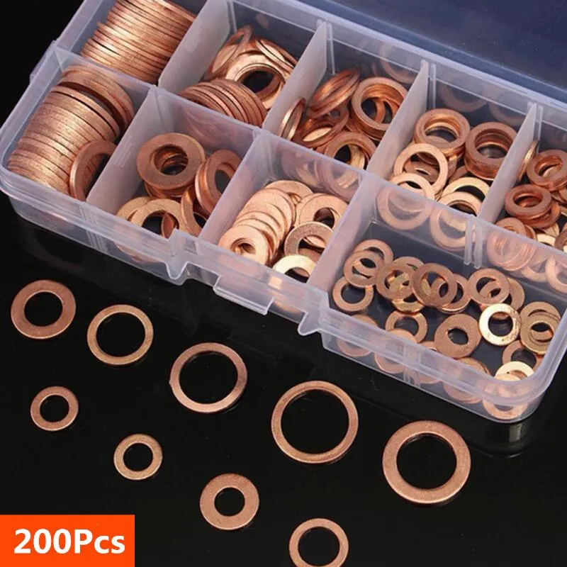 Copper Washer Gasket Nut and Bolt Set: Assorted Sizes