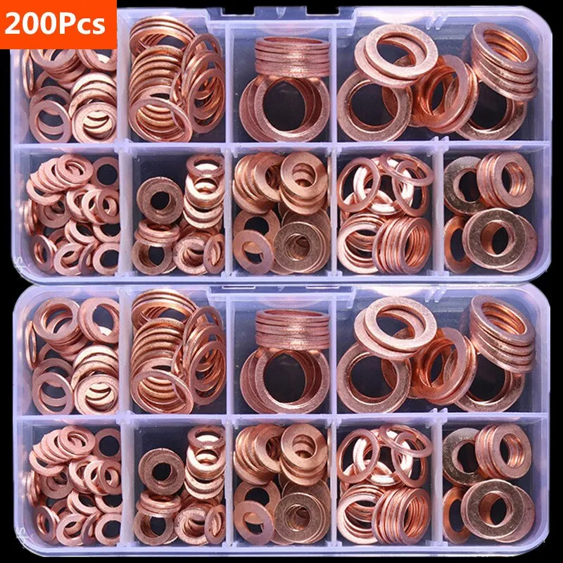 Copper Washer Gasket Nut and Bolt Set: Assorted Sizes