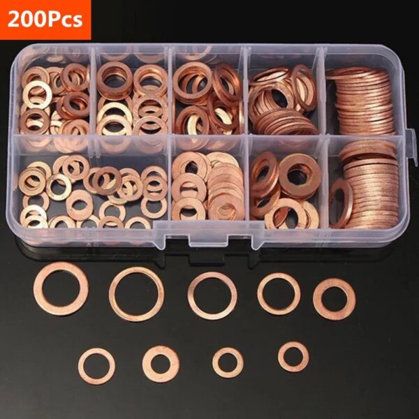 57620-oygfbe.jpg Copper Washer Gasket Nut and Bolt Set: Assorted Sizes