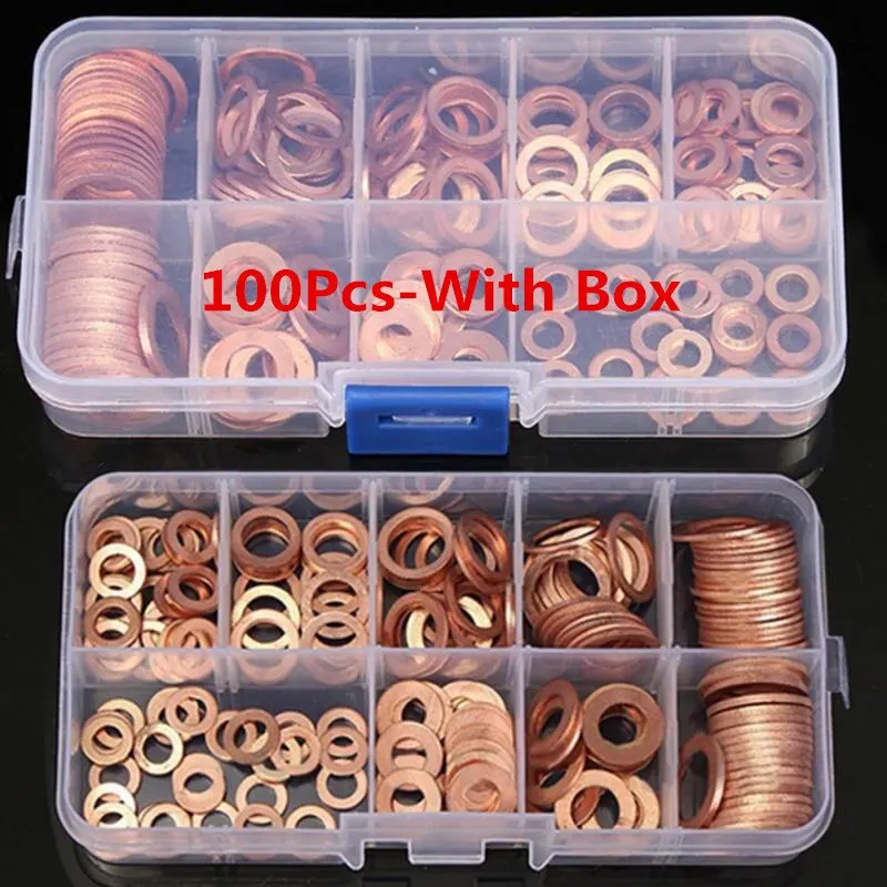 Copper Washer Gasket Nut and Bolt Set: Assorted Sizes