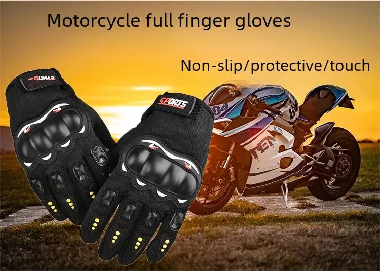 Full-Finger Motorcycle Gloves: Touch Screen, Outdoor Protection