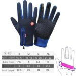 Touchscreen Fleece Blue Black Warm Gloves: Waterproof & Windproof
