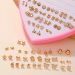 New Random 36 Pairs/Lot Mini Stud Earrings: Cute Designs