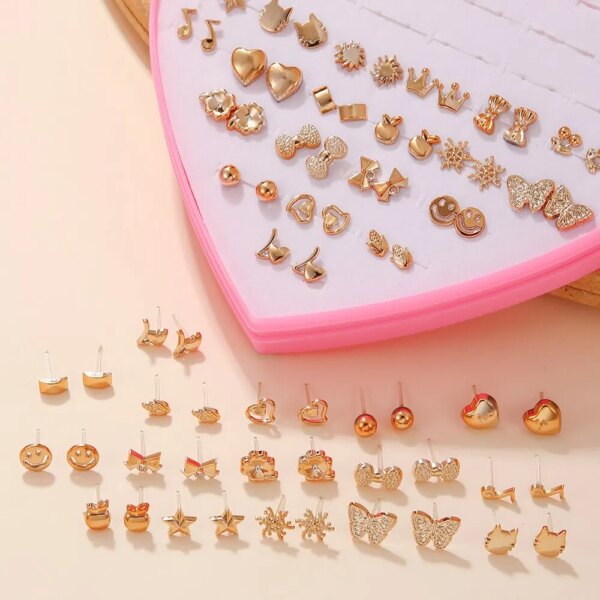 58022-1dmfg2.jpg New Random 36 Pairs/Lot Mini Stud Earrings: Cute Designs