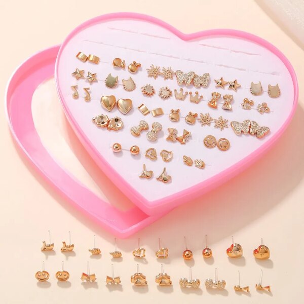 58022-xyqiot.jpg New Random 36 Pairs/Lot Mini Stud Earrings: Cute Designs