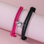 2-Piece Black and White Magnetic Hand Rope: Couple or Friend Accessory
