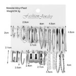 12pcs Vintage Style Alloy Earrings Set: Geometric & Fake-Pearl