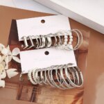 12pcs Vintage Style Alloy Earrings Set: Geometric & Fake-Pearl