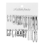 12pcs Vintage Style Alloy Earrings Set: Geometric & Fake-Pearl