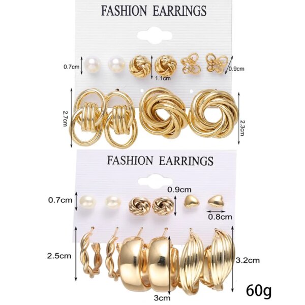 58050-v1nwxe.jpg 11 Pairs Fashion Zinc Alloy Earrings Set: Faux Pearl & Geometric Designs