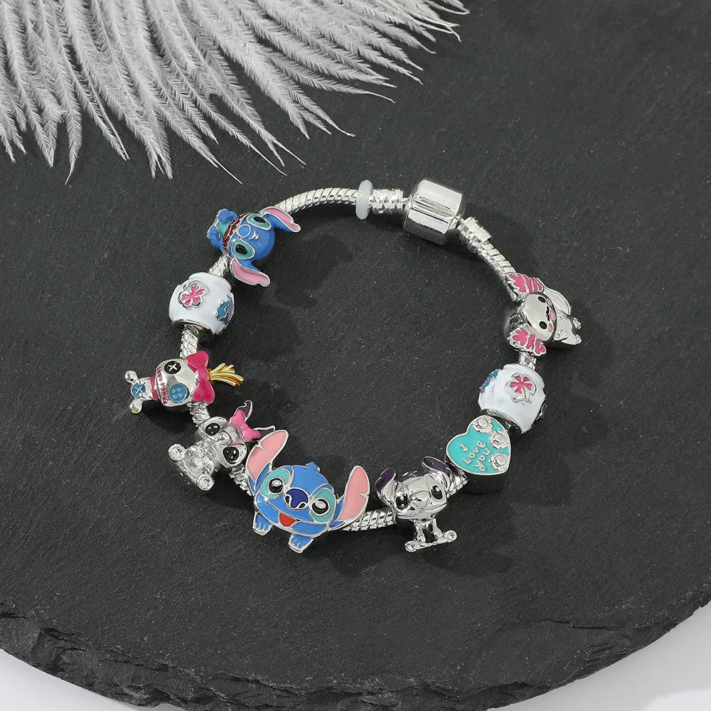 Disney Lilo and Stitch Charm Bracelet: Best friend Gift for Women & Kids