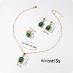4PCS Sets Exquisite Rhinestone Jewelry: Necklace, Earrings, Ring