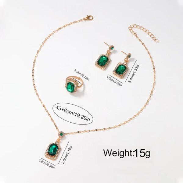 58263-dm9bfi.jpg 4PCS Sets Exquisite Rhinestone Jewelry: Necklace, Earrings, Ring