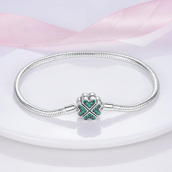 58293-yqmtal.jpg Original 925 Silver Bracelet: Star, Moon, Sun, Four Leaf Clover