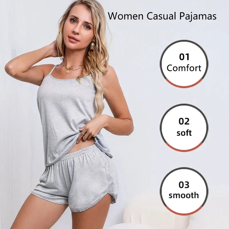 Women's Sleepwear Pajama Set: Smooth, Soft, Pink Gray