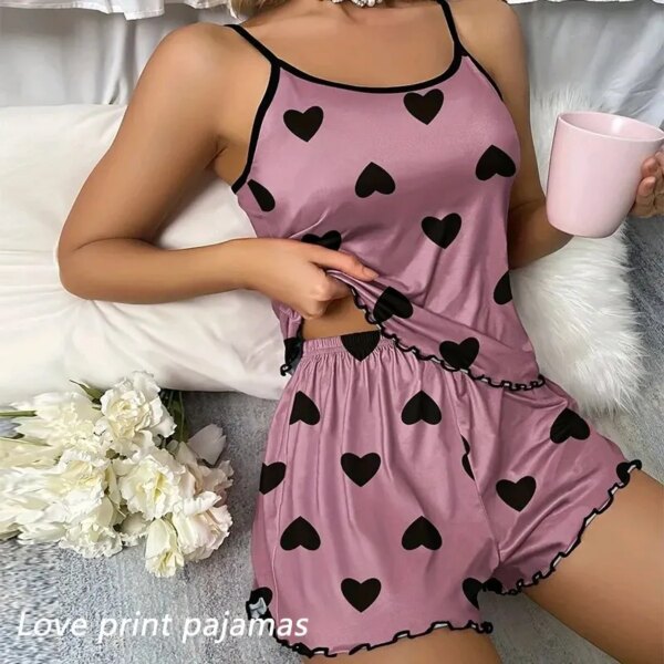 58708-mp4su2.jpg Women's Heart Print Pajama Set