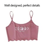 Women's Sports Camisole and Shorts Pajama Set: Pink Moon and Planet Print