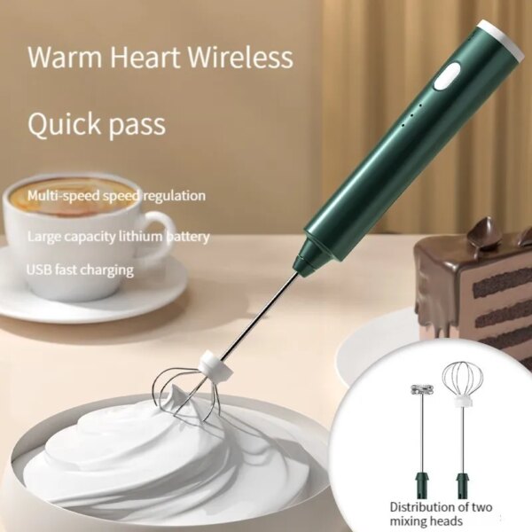 58898-va9hwl.jpg USB Rechargeable Handheld Milk Frother: 3 Speeds, Electric