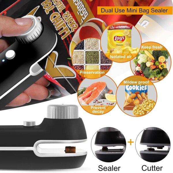 58914-sdoiwr.jpg Rechargeable 2-in-1 Mini Heat Sealer: Handheld Clip Bag Sealer