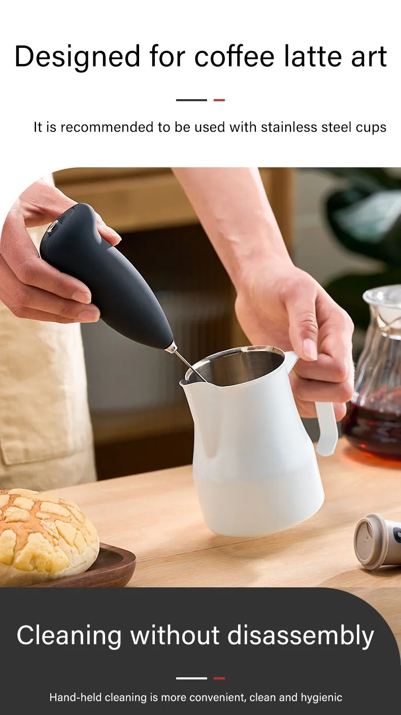 Electric Milk Frother: Handheld Coffee Foamer