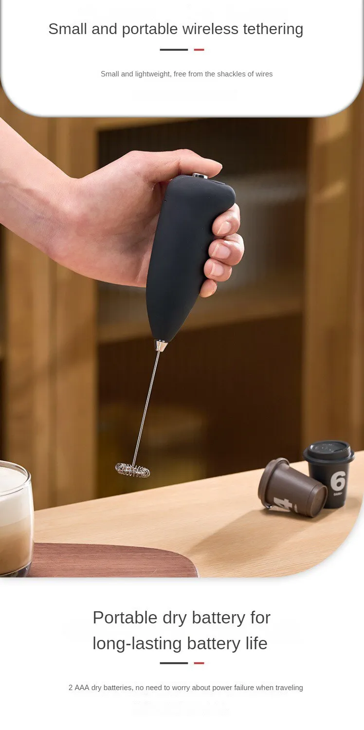 Electric Milk Frother: Handheld Coffee Foamer