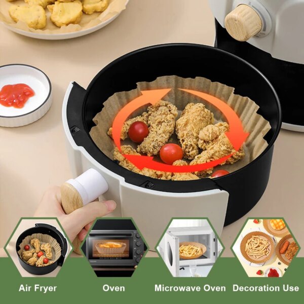 59027-8szfud.jpg Air Fryer 50/100Pcs Disposable Paper Liner: Non-Stick Barbecue Pad