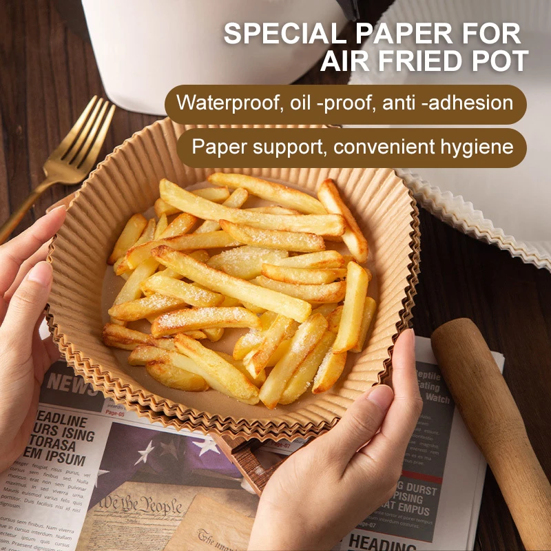 Air Fryer 50/100Pcs Disposable Paper Liner: Non-Stick Barbecue Pad