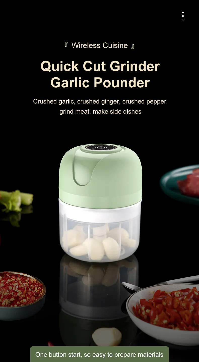 Mini Electric Garlic Chopper: USB Meat Grinder & Vegetable Crusher