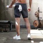 Men's Camo Running Shorts: Quick Dry 2-in-1 Fitness Jogging Shorts