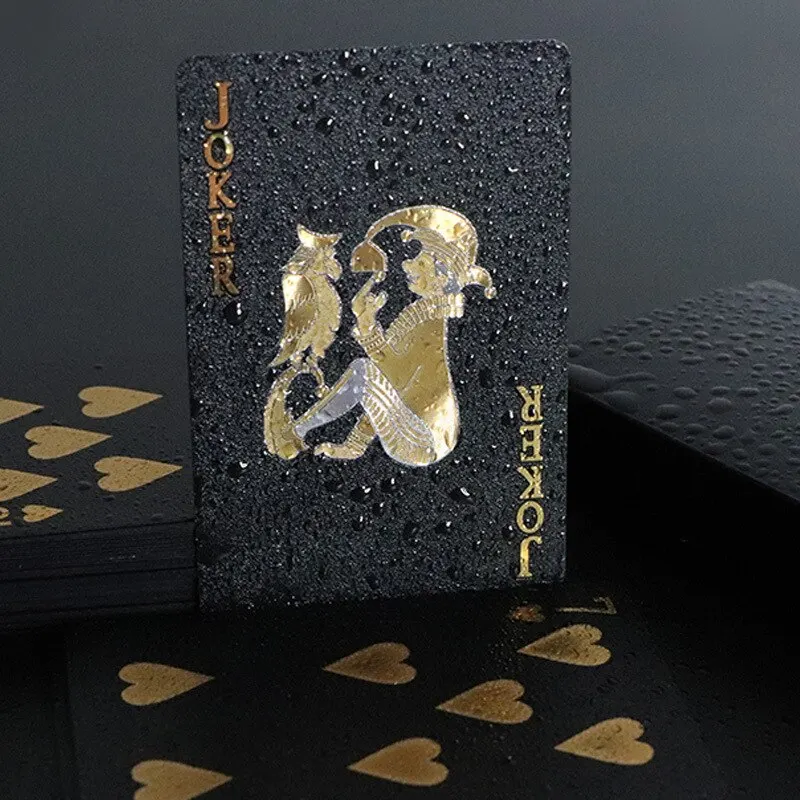 Black Gold Waterproof Playing Cards: Magic Poker Suit