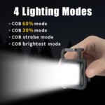 Mini LED Portable Keychain Flashlight: USB Rechargeable, Strong Magnet