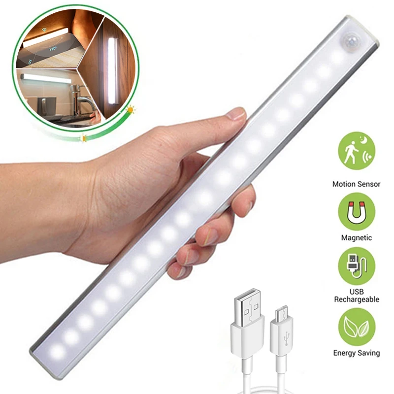 Wireless LED Night Light: Motion Sensor Rechargeable Cabinet Lamp