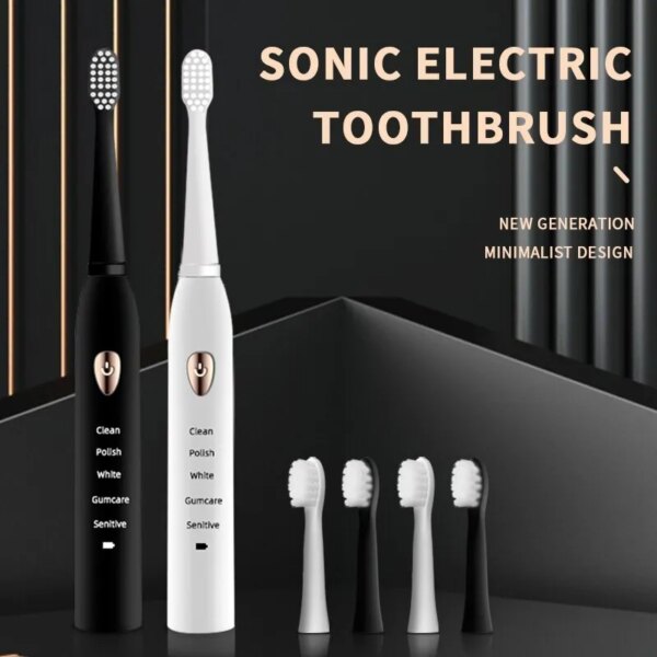 Jianpai Classic Acoustic Electric Toothbrush: 5-Gear Mode, USB Charging