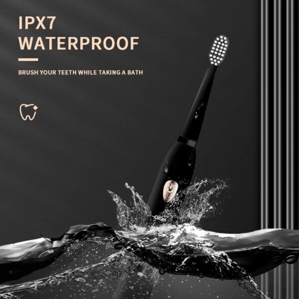 Jianpai Classic Acoustic Electric Toothbrush: 5-Gear Mode, USB Charging