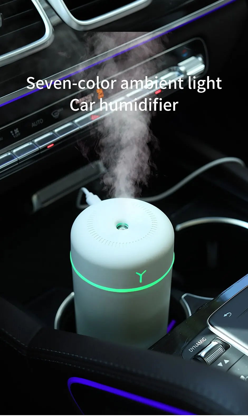 Portable 390ml Air Humidifier: Aromatherapy USB Sprayer with LED Night Lamp