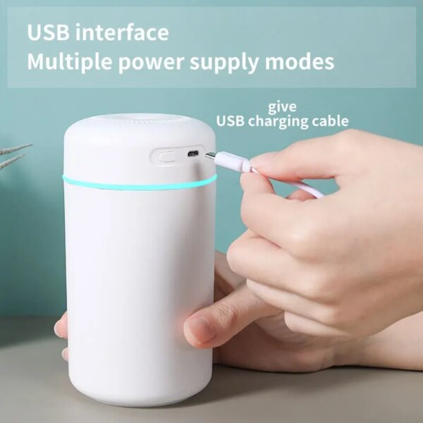 Portable 390ml Air Humidifier: Aromatherapy USB Sprayer with LED Night Lamp