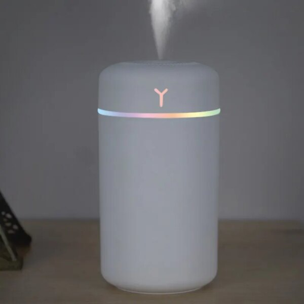 Portable 390ml Air Humidifier: Aromatherapy USB Sprayer with LED Night Lamp