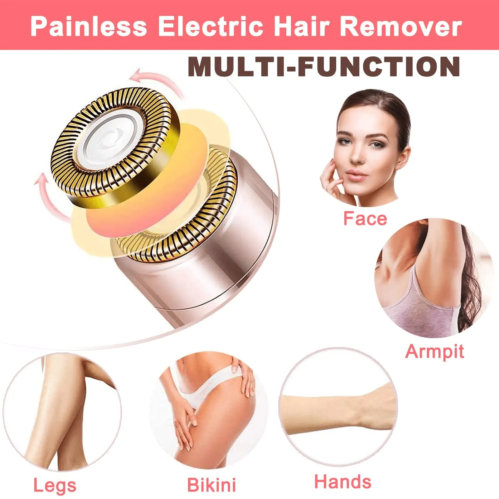 Portable Electric Hair Remover: Painless Facial Hair Removal