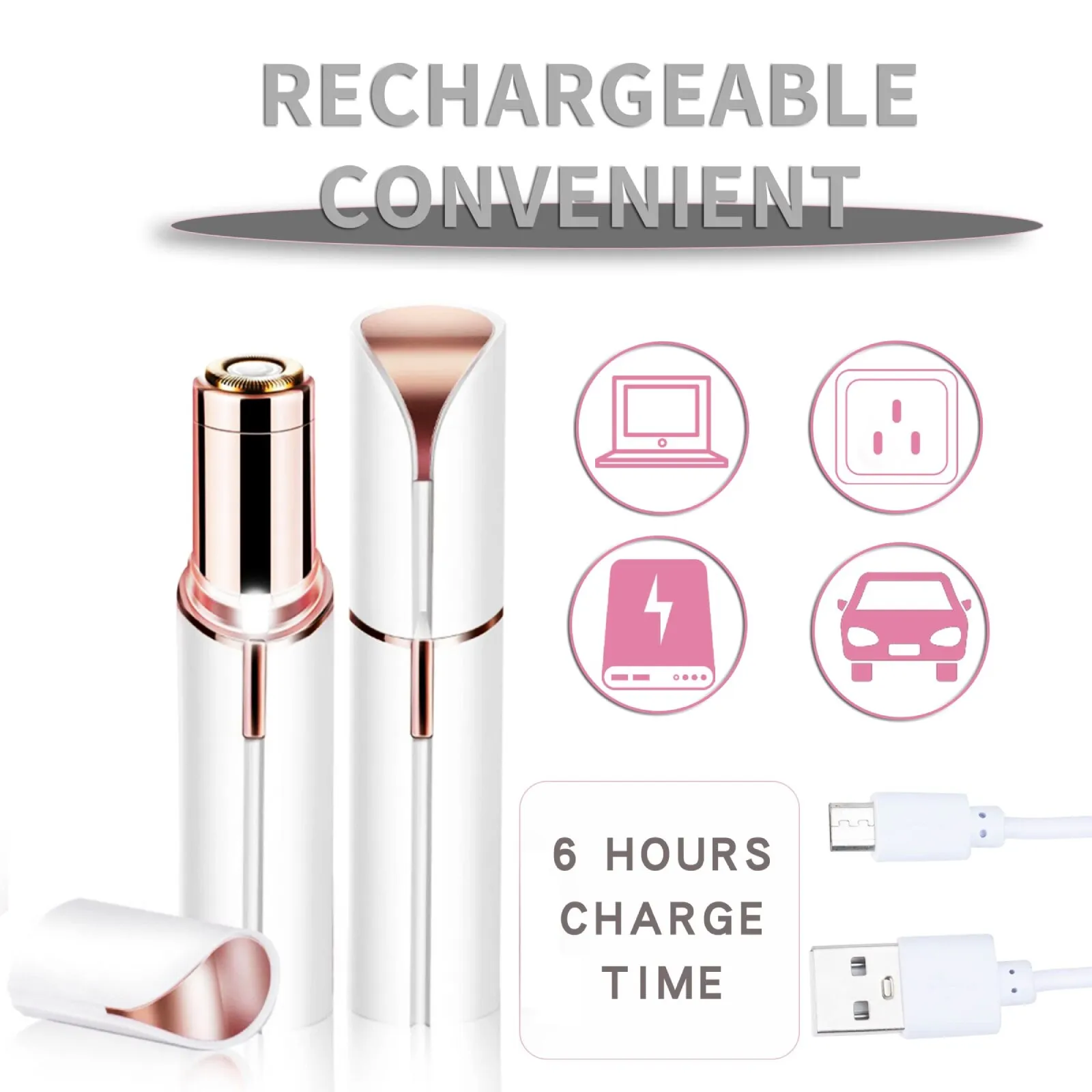 Portable Electric Hair Remover: Painless Facial Hair Removal