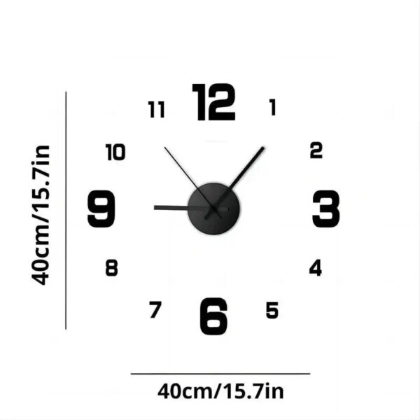 60105-3bfuni.jpg Creative Frameless DIY Wall Clock: Silent Home Office Decoration