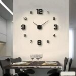 Creative Frameless DIY Wall Clock: Silent Home Office Decoration