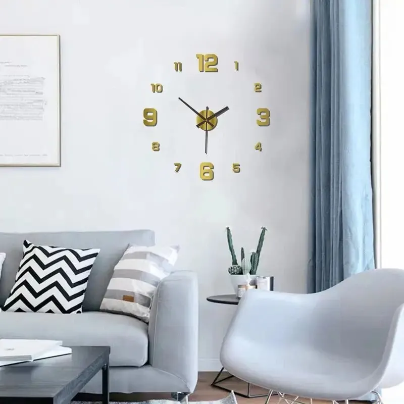 Creative Frameless DIY Wall Clock: Silent Home Office Decoration