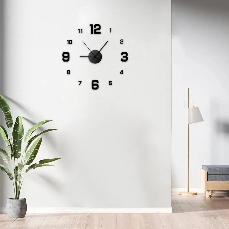 Creative Frameless DIY Wall Clock: Silent Home Office Decoration