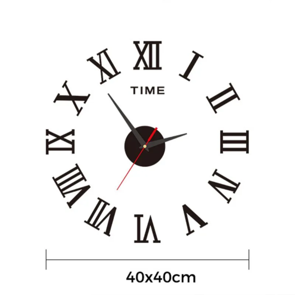 60124-ogcxmf.png Fashionable Large Round 3D Acrylic Wall Clock: Roman Numerals Mirror Design