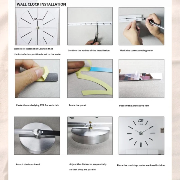 60124-pjdak6.png Fashionable Large Round 3D Acrylic Wall Clock: Roman Numerals Mirror Design