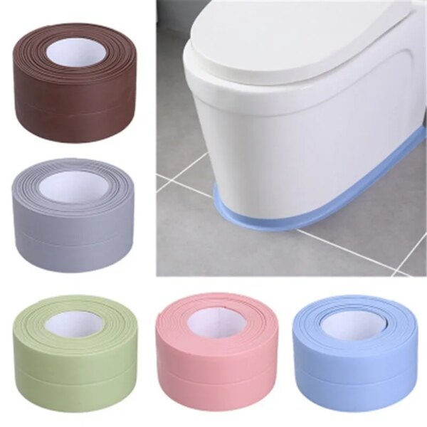 60140-bfaaok.jpg Bathroom Waterproof PVC Wall Sticker: Adhesive Sealing Strips