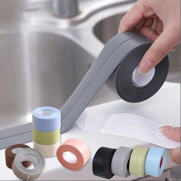 60140-e9gwem.jpg Bathroom Waterproof PVC Wall Sticker: Adhesive Sealing Strips